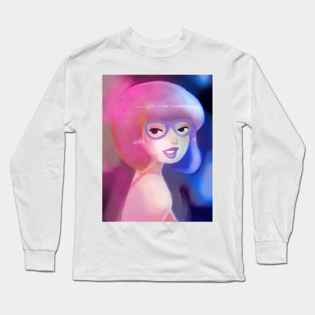 Pink and Blue Long Sleeve T-Shirt by saradaboru